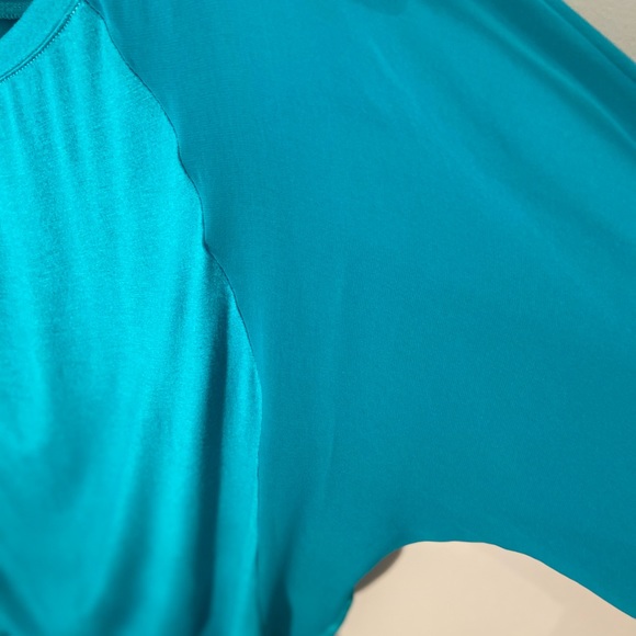 Chiffon Off The Shoulder Blue Top - Picture 3 of 10